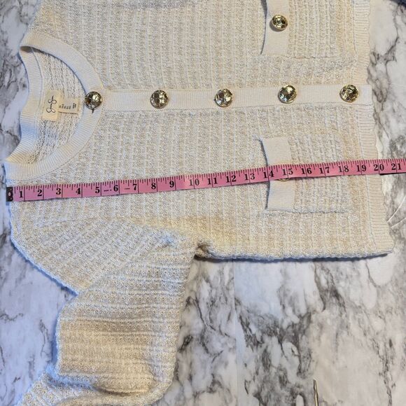 JESSICA SIMPSON NWT Cropped Metallic Accent Cardigan Sweater - Picture 7 of 7